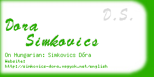 dora simkovics business card