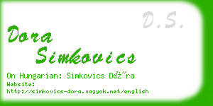 dora simkovics business card